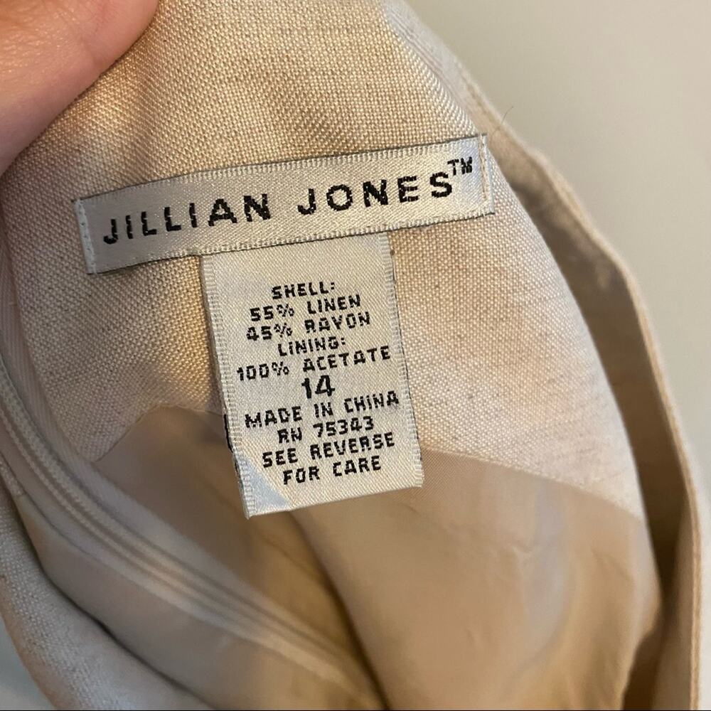 Vintage Jillian Jones Tan Neutral Fruit Embroidered Mini Dress 14 - Picture 3 of 16